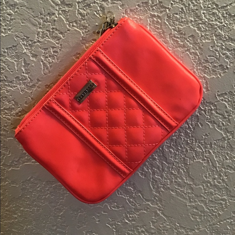 Neon orange wristlet by express